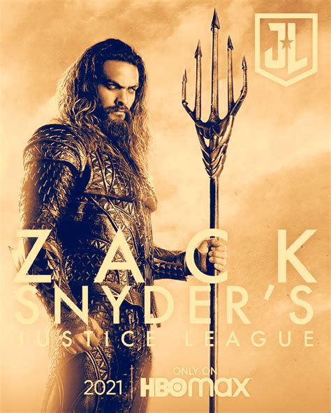 Aquaman Zack Snyders Justice League Poster Hbo Max 2021 Justice
