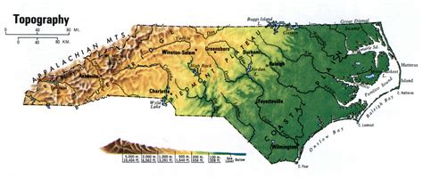Topographic Map Of North Carolina Map