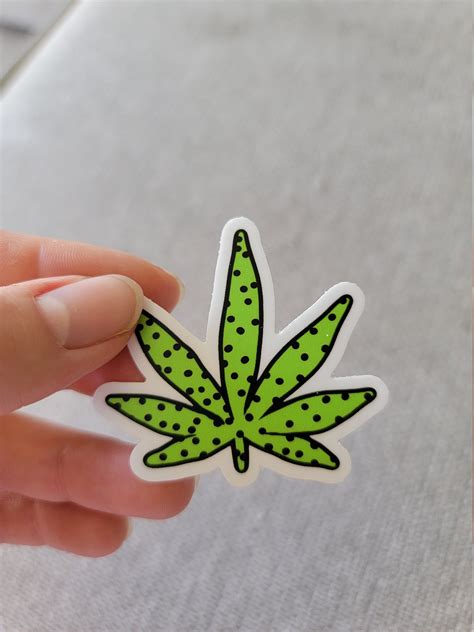 Pot Leaf Sticker Green Pot Leaf Sticker Cannabis Sticker Etsy