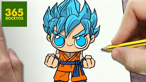 Como Dibujar Goku Ssj Dios Kawaii Paso A Paso Dibujos Kawaii Faciles
