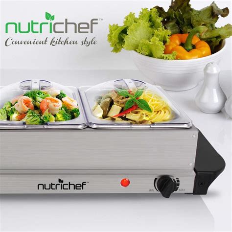 Nutrichef Hot Plate Food Warmer Buffet Server Chafing Dish Set