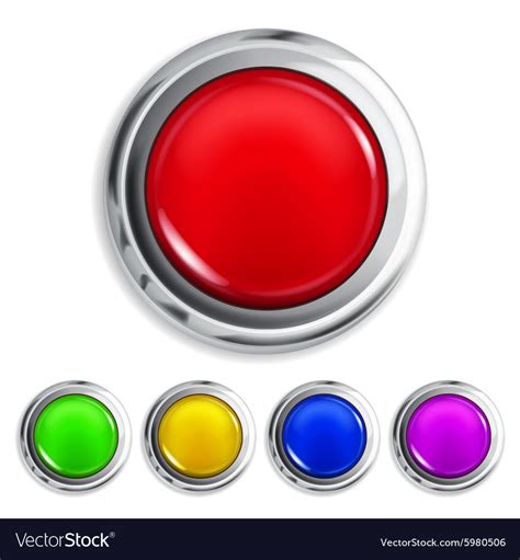 Realistic Colored Buttons Royalty Free Vector Image