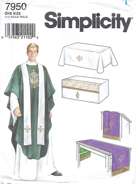 Simplicity 7950 Chasuble Altar Cloths Stole Bookmark Vestments Etsy