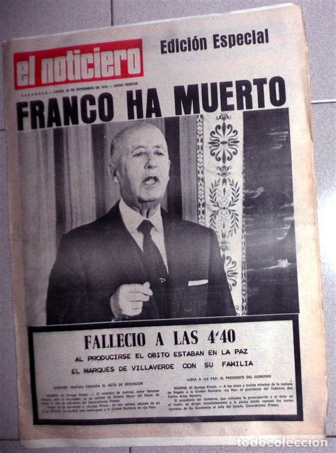 Diario Periódico El Noticiero 20 Noviembre 1975 Vendido En Venta