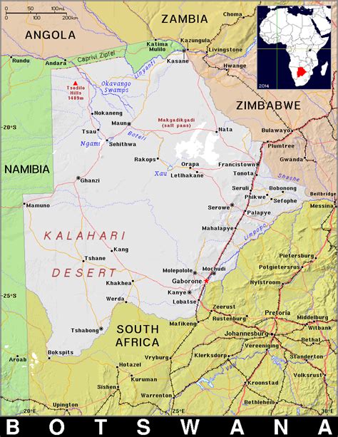 Bw · Botswana · Public Domain Maps By Pat The Free Open Source