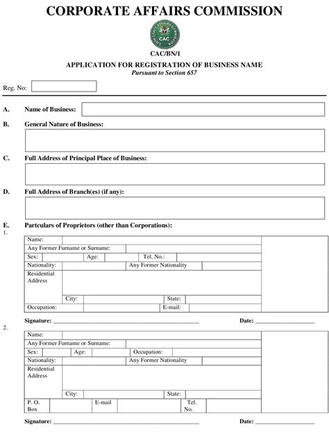 Form Cacbn1 Download Fillable Pdf Or Fill Online Application For