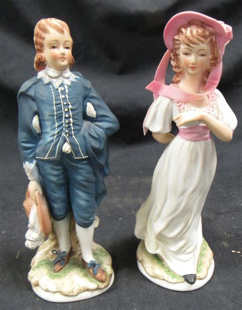 Sold Price Vintage Lefton Blue Boy And Pinkie Figurines Hand Painted