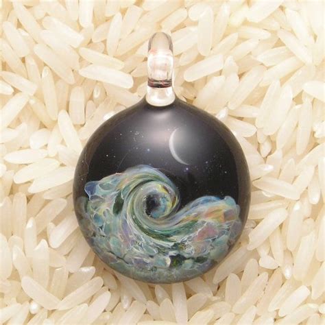 Emblem Wave Lampworked Borosilicate Glass Pendant Etsy Glass Blowing Glass Pendants Glass