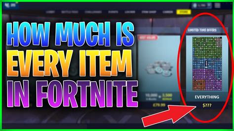 How Many V Bucks Does EVERYTHING In The Fortnite Item Shop Cost FREE V Bucks Giveaway YouTube