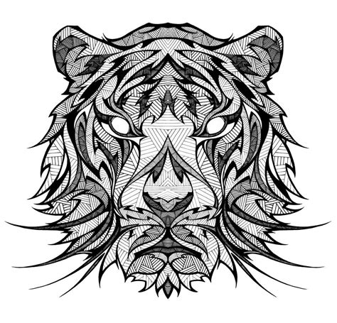 More Drawings Geometric Animals Illustration Art Geometric Tiger