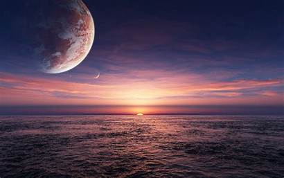 Planet Sky Sunset Landscape Another Planets Alien