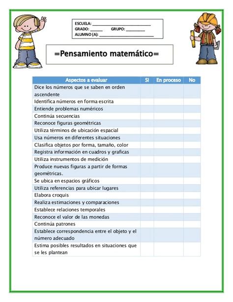 Lista De Cotejo De Preescolar Instrumentos De Evaluacion Preescolar