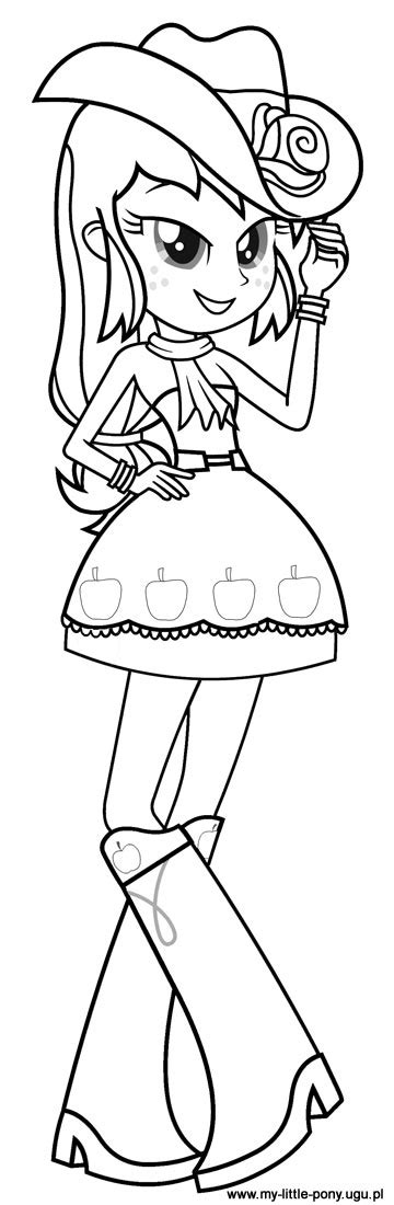 My Little Pony Equestria Girls Applejack Coloring Pages
