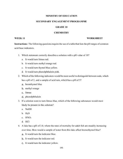Year 9 Chemistry Worksheets Worksheets For Kindergarten