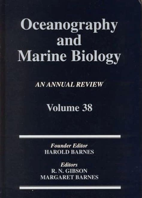 Oceanography And Marine Biology An Annual Review Volume 38 Nhbs