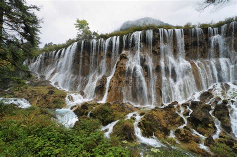 Nuorilang Waterfalls In Jiuzhaigou China Asia Stock Image Image Of