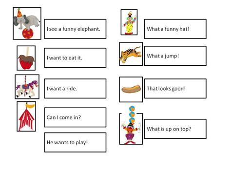 Circus Sight Word Sentences Page 5 Sight Word Sentences Funny