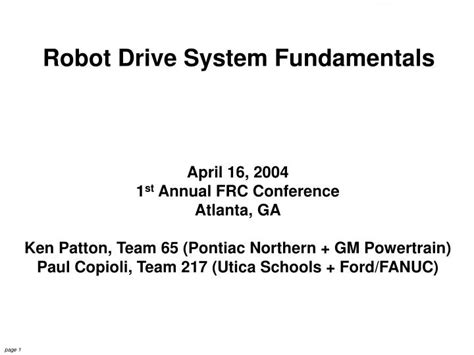 Ppt Robot Drive System Fundamentals Powerpoint Presentation Free