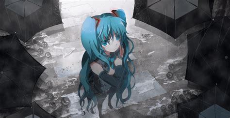 Miku In The Rain 2k 60fps Wallpaper Engine Anime