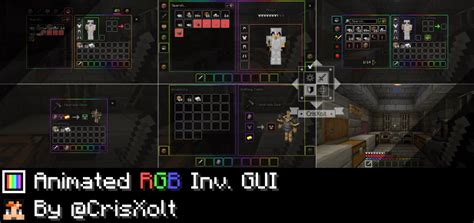 Animated Rgb Xp Bar Classic Inventory Gui Texture Pack For Minecraft