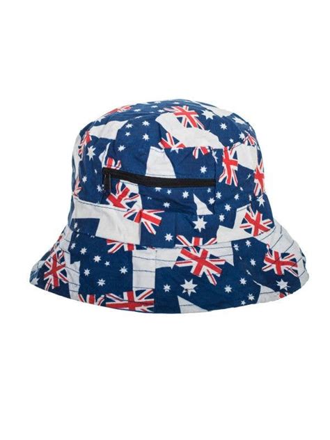 Adults Australia Day Flag Bucket Hat Australia Day Bucket Hat