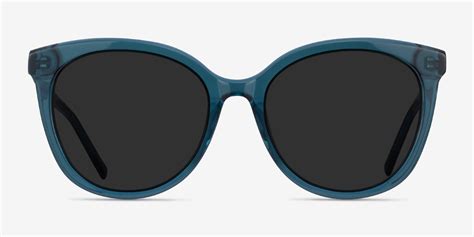 Cinematic Cat Eye Clear Teal Frame Sunglasses For Women Eyebuydirect Canada