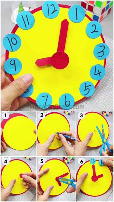 Paper Clock Craft For Kids Step By Step Tutorial Kids Art And Craft