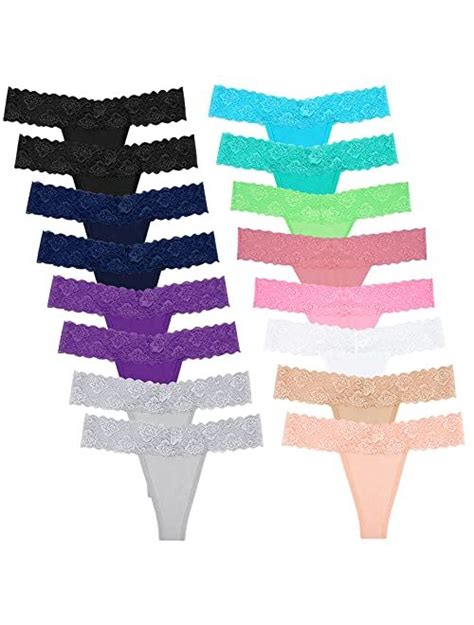 Buy Sunm Boutique Womens Thong Underwear Lace Hollowed Out T Back Low Waist Ice Silk Sexy Cheeky