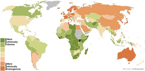 A Revealing Map Of The Worlds Most And Least Ethnically Diverse Countries The Washington Post