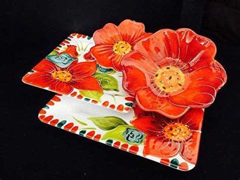 laurie gates floral embossed 16 pc melamine dinnerware set red melamine dinnerware sets