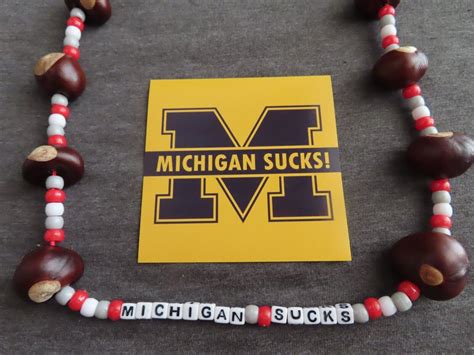 Ohio State Buckeyes Michigan Sucks Handmade Necklace Sticker Ebay