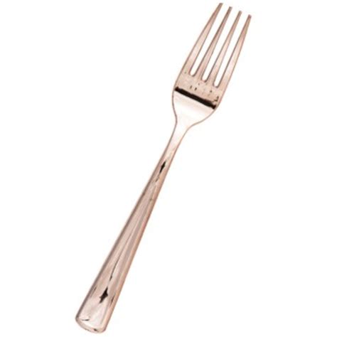 Individual solid spaghetti fork hc in the golden fragrant rose (gold electroplate) pattern by stanley roberts. Rose Gold Metallic Plastic Forks: Golden Secrets Extreme Gloss Premium Cutlery