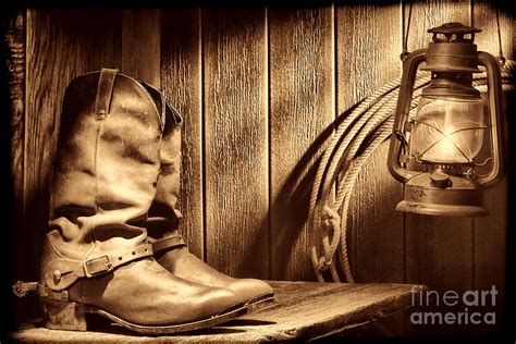 Cowboy Boots In Old Barn Photograph By American West Legend By Olivier