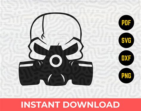 Skull Head With Gas Mask Svg Pdf Png Dxf Files Best For Etsy