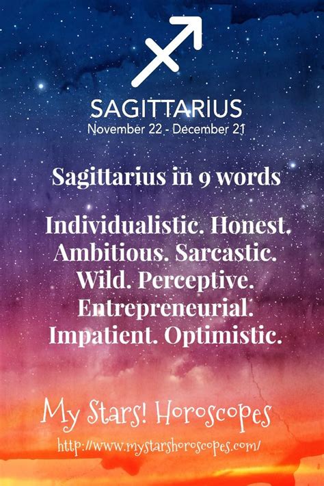 Sagittarius In 9 Words Sagittarius Astrology Traits Quotes