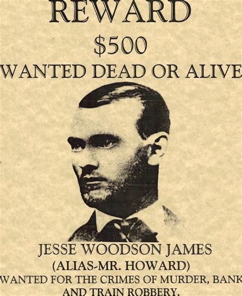 Bunkhouse Bargains Jesse James Wanted Poster