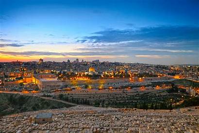 Jerusalem Israel Night Sky Cities Hdr Houses