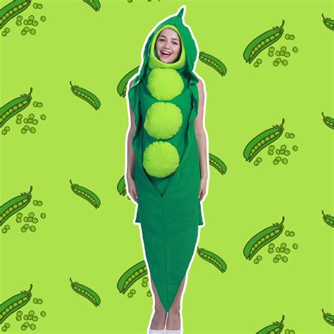 Adult Pea Costume Green Funny Vegetable Cosplay Suit For Party