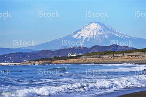 Chigasaki Beach And Mount Fuji Stock Photo Download Image Now