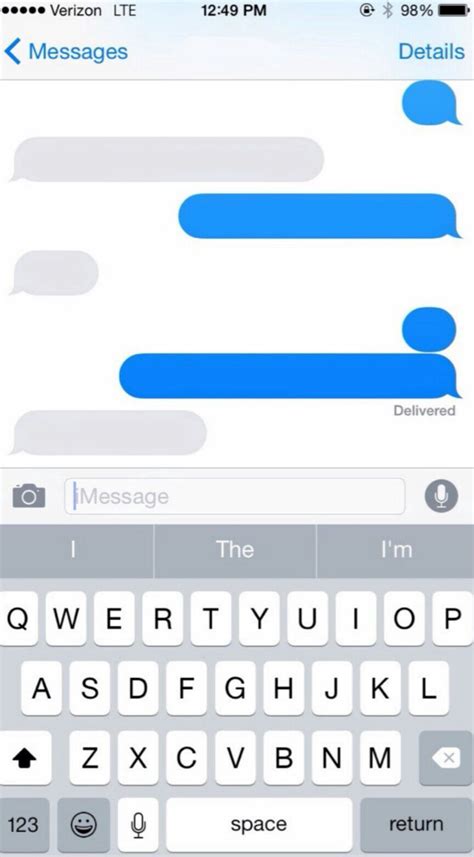 Editable Blank Text Message Template