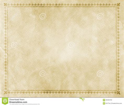 Old Paper With Decorative Vintage Border Stock Photo