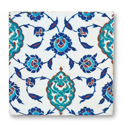 An Iznik Pottery Tile Ottoman Turkey Circa Alain R Truong