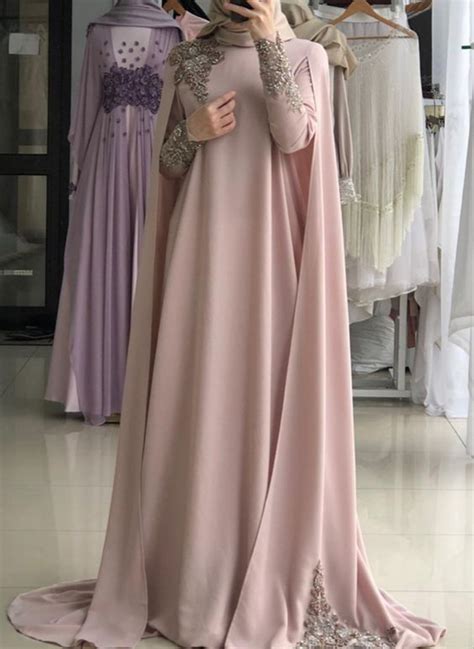 Mother Of The Bride Dresses Arabic With Long Cape Long Sleeves Muslim Saudi Arabia Custom Make