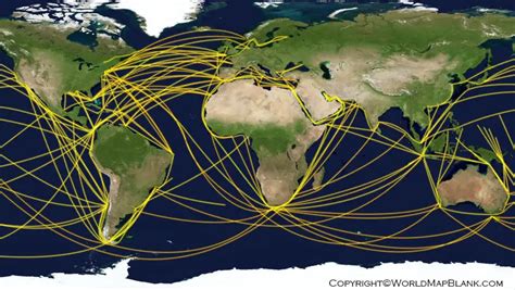 World Shipping Routes Map With Ports In Pdf