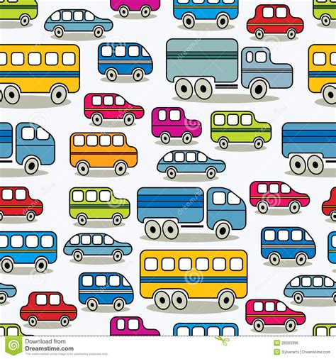 Cartoon Cars Seamless Pattern Stock Vector Illustration Of Transport