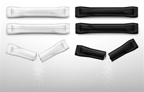Download Free Vector | Sugar sticks for coffee in white and black ...