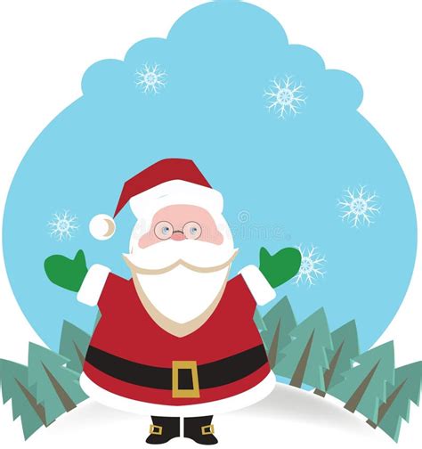 Santa Wishing A Merry Christmas And A Happy New Year Stock Vector