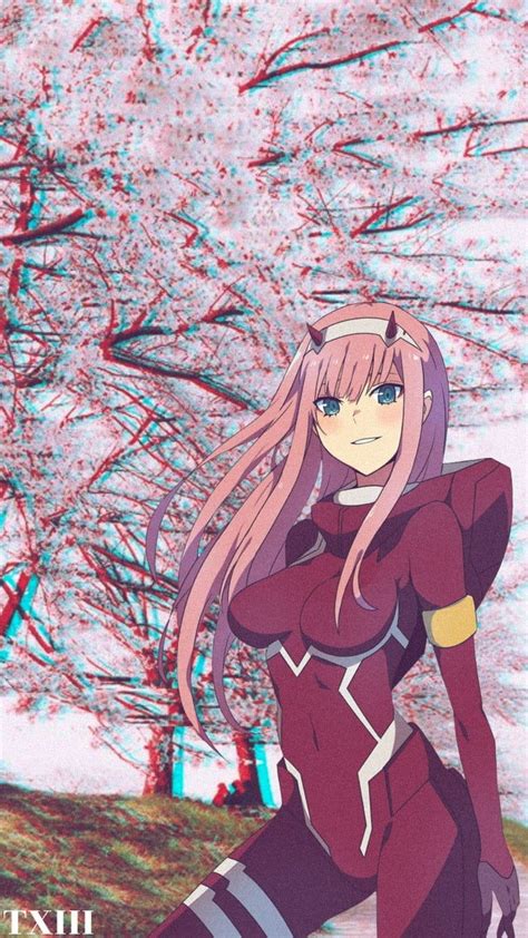 Stylistic Real Photo Glitch Zero Two From Darling In The Franxx Anime