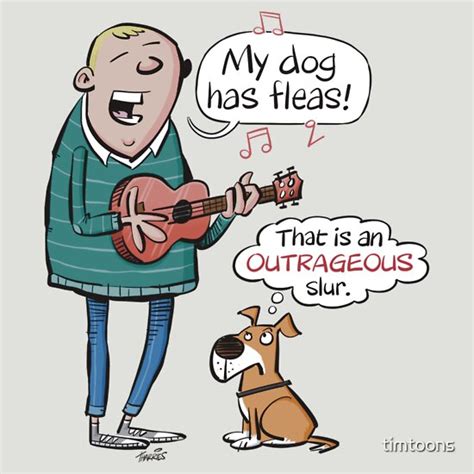My Dog Has Fleas Ukulele Cartoon Stickers By Timtoons Redbubble