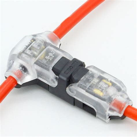 Pcs Transparent T Type Single Wire Cable Connector Terminal Crimp Lock Quick Alexnld Com